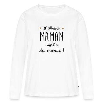 Meilleure Maman du monde vecteur - T-shirt manches longues Premium bio Femme - blanc - Devant - Julia (174cm)