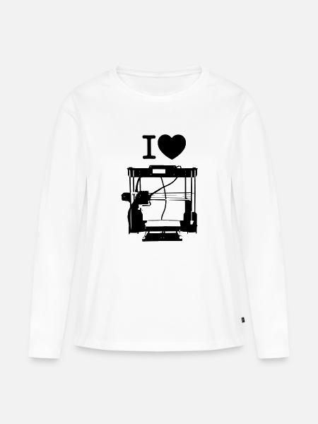 I love 3d printing - Frauen Premium Bio Langarmshirt - Weiß