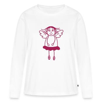 Ange gardien filles - T-shirt manches longues Premium bio Femme - blanc - Devant - Julia (174cm)