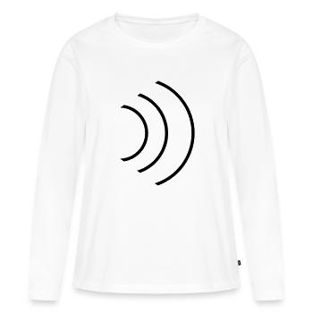 Schallwellen Schall Echolot Lautsprecher Sender - Frauen Premium Bio Langarmshirt - Weiß - Vorne - Julia (174cm)