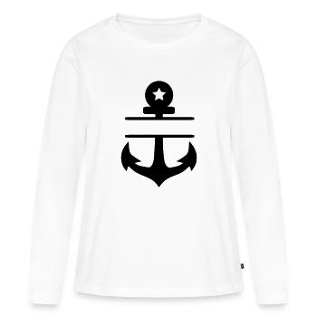 anker blanco ster - Vrouwen Premium Bio shirt met lange mouwen - wit - Voor - Julia (174cm)