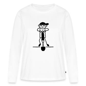 Road worker with jackhammer - Women's Premium Organic Long Sleeve Shirt - white - Front - Julia (174cm)