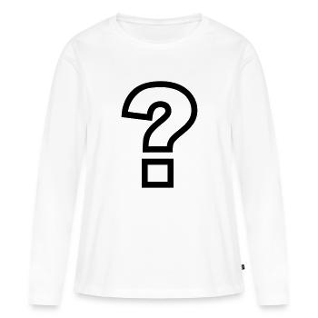 Point d'interrogation - T-shirt manches longues Premium bio Femme - blanc - Devant - Julia (174cm)