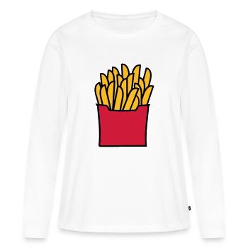 Pommes - Frauen Premium Bio Langarmshirt - Weiß - Vorne - Julia (174cm)
