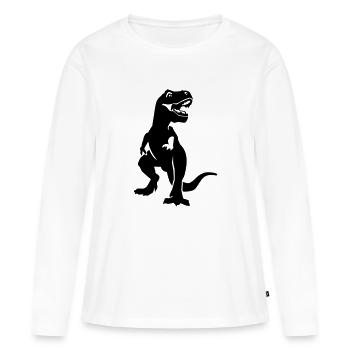 T-Rex - T-shirt manches longues Premium bio Femme - blanc - Devant - Julia (174cm)