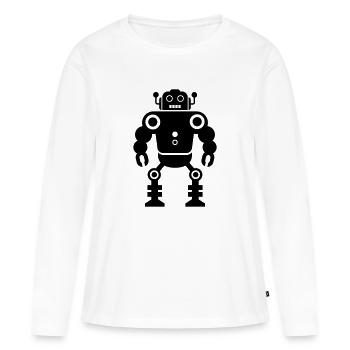 robots - Frauen Premium Bio Langarmshirt - Weiß - Vorne - Julia (174cm)