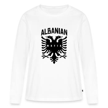 mafia albanaise s’amuser - T-shirt manches longues Premium bio Femme - blanc - Devant - Julia (174cm)