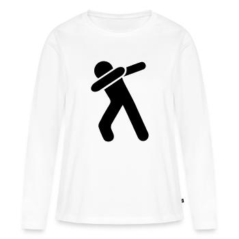 dab dabbing man - Frauen Premium Bio Langarmshirt - Weiß - Vorne - Julia (174cm)
