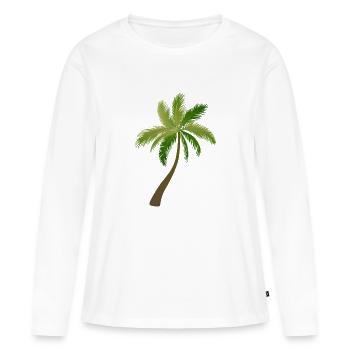palmier arbre palmiers - T-shirt manches longues Premium bio Femme - blanc - Devant - Julia (174cm)