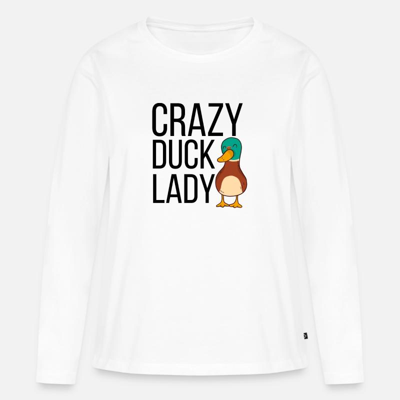 Ente - Frauen Premium Bio Langarmshirt - Weiß