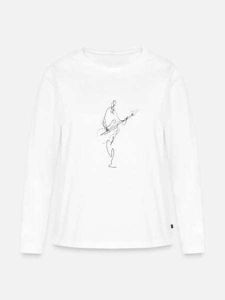 Gitarre - Frauen Premium Bio Langarmshirt - Weiß