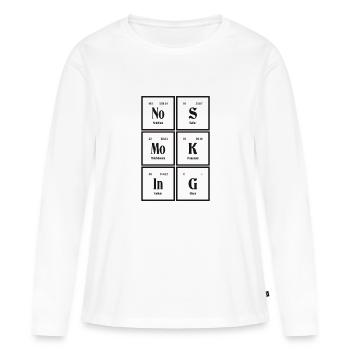 Interdiction de fumer - Tableau périodique des éléments - T-shirt manches longues Premium bio Femme - blanc - Devant - Julia (174cm)