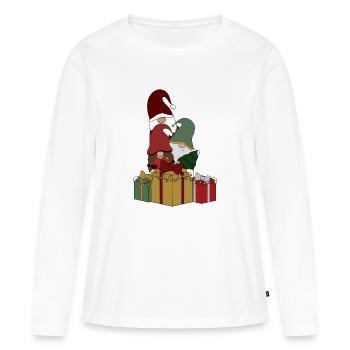 Brownie - T-shirt manches longues Premium bio Femme - blanc - Devant - Julia (174cm)