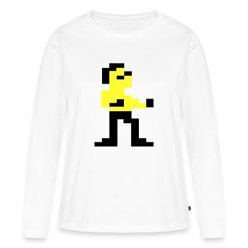 Pixelart martial de Pixelii - T-shirt manches longues Premium bio Femme - blanc - Devant - Julia (174cm)