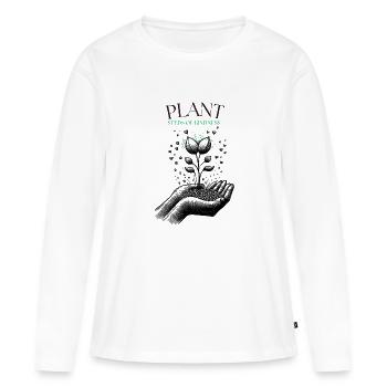 Samen der Güte pflanzen - Frauen Premium Bio Langarmshirt - Weiß - Vorne - Julia (174cm)