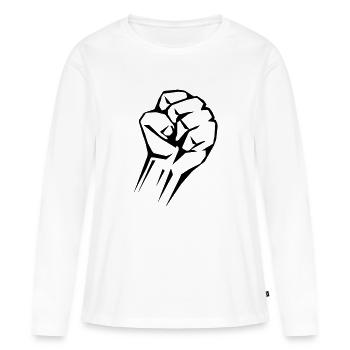 faust - Frauen Premium Bio Langarmshirt - Weiß - Vorne - Julia (174cm)