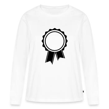 insigne - T-shirt manches longues Premium bio Femme - blanc - Devant - Julia (174cm)