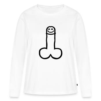 Pénis - T-shirt manches longues Premium bio Femme - blanc - Devant - Julia (174cm)