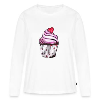 petit gâteau - T-shirt manches longues Premium bio Femme - blanc - Devant - Julia (174cm)