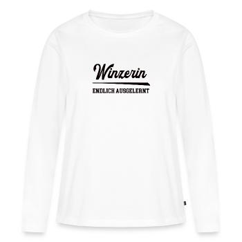 Winzerin Ausbildung Bestanden Lehre Abschluß Azubi - Frauen Premium Bio Langarmshirt - Weiß - Vorne - Julia (174cm)