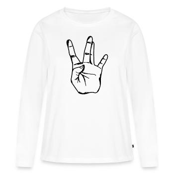 Côte Ouest - T-shirt manches longues Premium bio Femme - blanc - Devant - Julia (174cm)