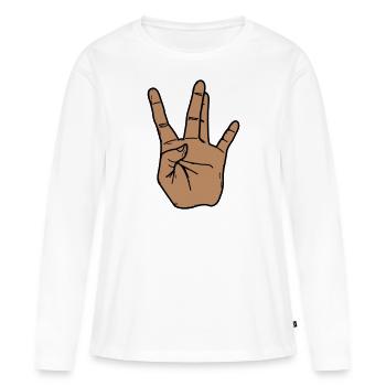 Côte Ouest - T-shirt manches longues Premium bio Femme - blanc - Devant - Julia (174cm)
