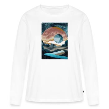 Abstrakte Landschaft - Abstract Landscape - Frauen Premium Bio Langarmshirt - Weiß - Vorne - Julia (174cm)
