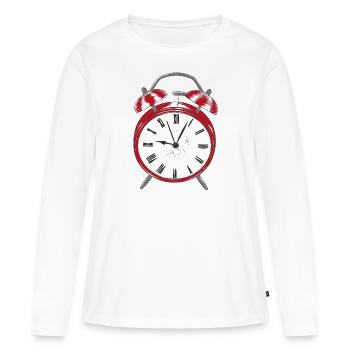 Wecker Alarm Uhr - Frauen Premium Bio Langarmshirt - Weiß - Vorne - Julia (174cm)