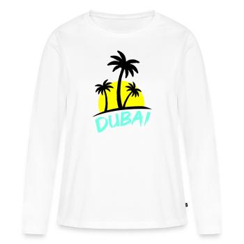 Dubaï - T-shirt manches longues Premium bio Femme - blanc - Devant - Julia (174cm)