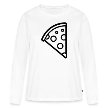 part de pizza - T-shirt manches longues Premium bio Femme - blanc - Devant - Julia (174cm)