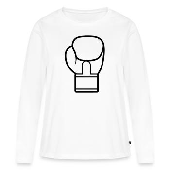 gant de boxe - T-shirt manches longues Premium bio Femme - blanc - Devant - Julia (174cm)