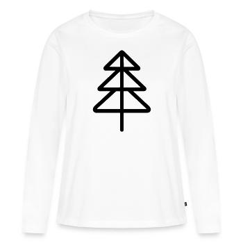 Weihnachtsbaum - Frauen Premium Bio Langarmshirt - Weiß - Vorne - Julia (174cm)