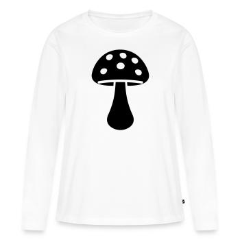 Champignon - T-shirt manches longues Premium bio Femme - blanc - Devant - Julia (174cm)