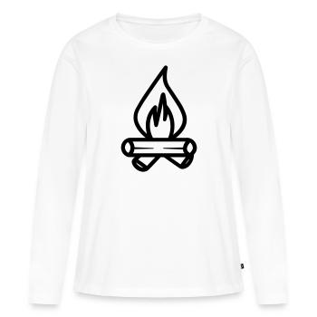 Feu de camp - T-shirt manches longues Premium bio Femme - blanc - Devant - Julia (174cm)