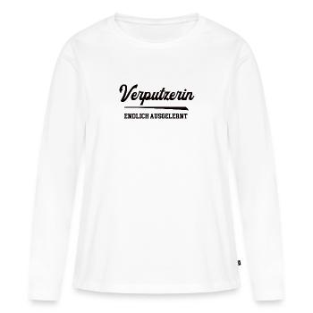 Verputzerin Ausbildung Lehre Abschluss Stuckateur - Frauen Premium Bio Langarmshirt - Weiß - Vorne - Julia (174cm)