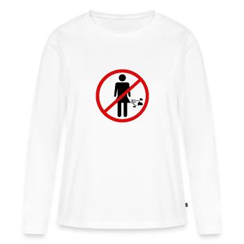 Verbotsschild: Furzen verboten! Frau Frauen - Frauen Premium Bio Langarmshirt - Weiß - Vorne - Julia (174cm)