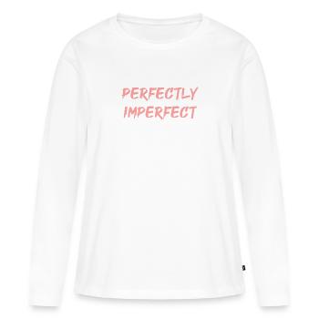 parfaitement imparfait - T-shirt manches longues Premium bio Femme - blanc - Devant - Julia (174cm)
