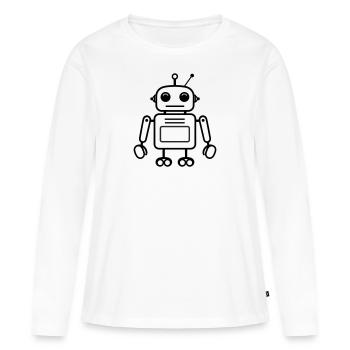 Roboter - Frauen Premium Bio Langarmshirt - Weiß - Vorne - Julia (174cm)