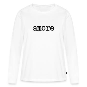 amore - Frauen Premium Bio Langarmshirt - Weiß - Vorne - Julia (174cm)