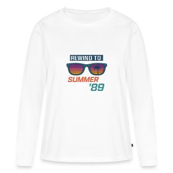 Rewind to Summer '89 - Women's Premium Organic Long Sleeve Shirt - white - Front - Julia (174cm)