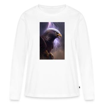 Eagle Lightning Cool Storm Animal Bird Epic - T-shirt manches longues Premium bio Femme - blanc - Devant - Julia (174cm)