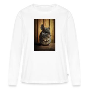 Chinchilla Realistisch Tier - Frauen Premium Bio Langarmshirt - Weiß - Vorne - Julia (174cm)
