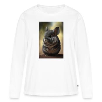 Chinchilla Realistisch Tier - Frauen Premium Bio Langarmshirt - Weiß - Vorne - Julia (174cm)