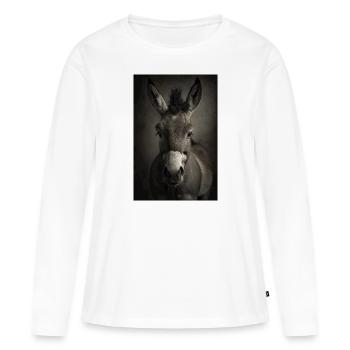 Esel Realistisch Cool - Frauen Premium Bio Langarmshirt - Weiß - Vorne - Julia (174cm)