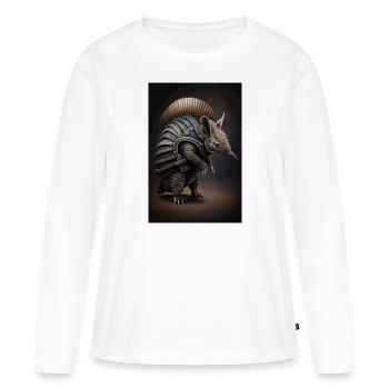 Armadillo Armor Cool - T-shirt manches longues Premium bio Femme - blanc - Devant - Julia (174cm)
