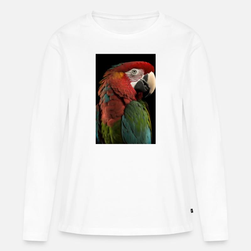 Pappagallo - Maglia a maniche lunghe ecologica premium da donna - bianco