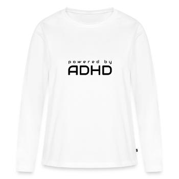 Alimenté par le TDAH - T-shirt manches longues Premium bio Femme - blanc - Devant - Julia (174cm)