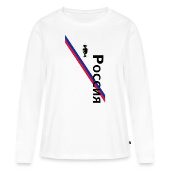 Poccnr - Russie - Russie - T-shirt manches longues Premium bio Femme - blanc - Devant - Julia (174cm)