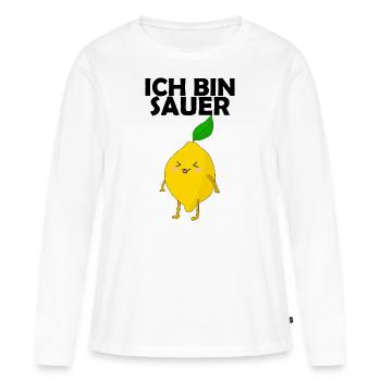 Zitrone ich bin sauer - Frauen Premium Bio Langarmshirt - Weiß - Vorne - Julia (174cm)