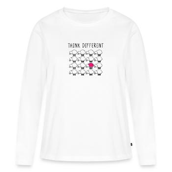 Think Different - T-shirt manches longues Premium bio Femme - blanc - Devant - Julia (174cm)
